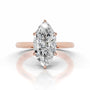 Rose :: side profile marquise hidden halo lab grown diamond engagement ring