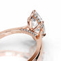 Rose :: marquise solitaire lab grown diamond ring with hidden halo detail