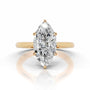 Yellow :: premium IGI certified marquise lab grown diamond engagement ring