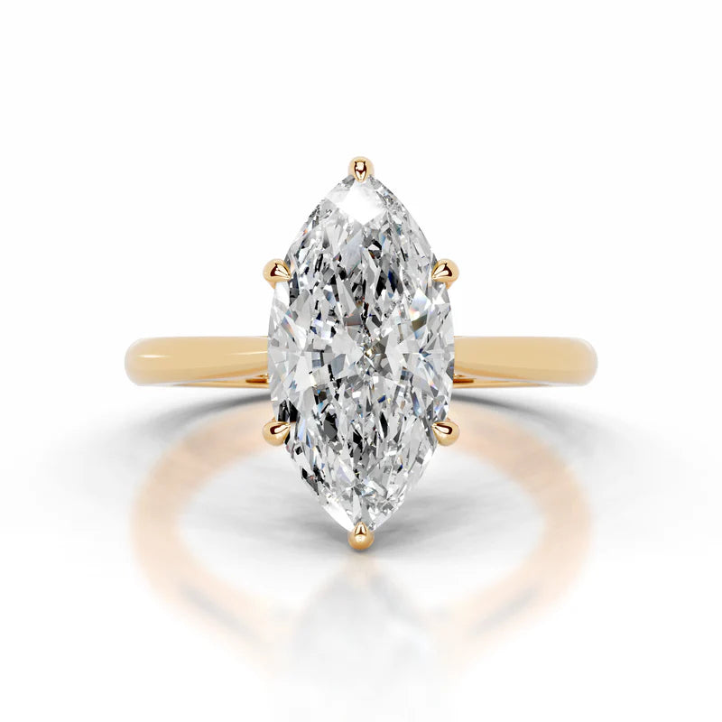 Yellow :: premium IGI certified marquise lab grown diamond engagement ring
