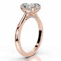 Rose :: handcrafted oval hidden halo lab diamond engagement ring luxury fine jewelry