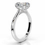 White :: oval hidden halo lab grown diamond engagement ring sparkle white gold band