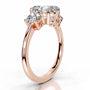 Rose :: premium oval lab diamond three stone ring IGI certified bridal jewelry