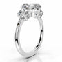 White :: IGI certified oval lab diamond three stone ring luxury engagement ring
