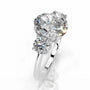 White :: Orentha oval cut three stone lab grown diamond ring elegant bridal jewelry