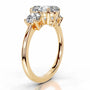 Yellow :: classic oval cut three stone lab diamond engagement ring timeless style