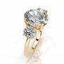 Yellow :: elegant Orentha oval lab grown diamond three stone ring luxury design