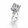 White :: IGI certified princess lab diamond three stone ring luxury engagement ring