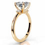 Yellow :: classic princess cut three stone lab diamond engagement ring timeless style