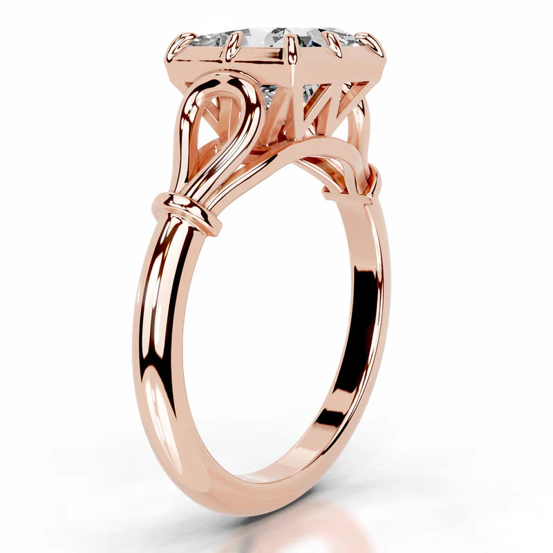 Rose :: modern princess solitaire lab grown diamond engagement ring minimalist jewelry