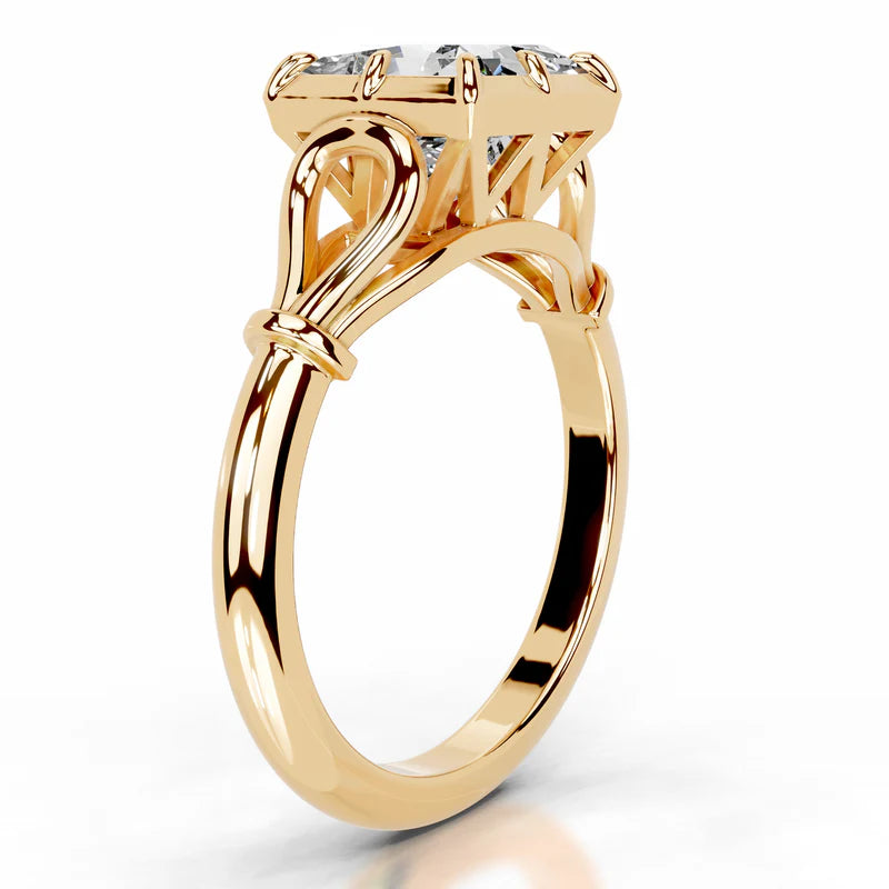 Yellow :: women’s princess cut lab diamond solitaire engagement ring white gold band