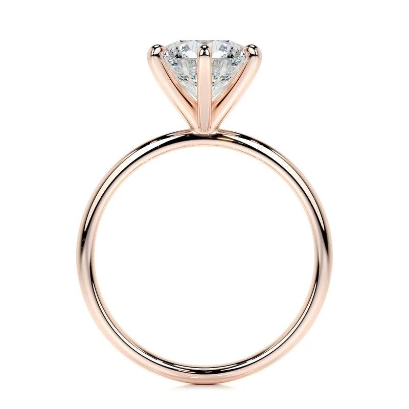 Rose :: modern round solitaire lab grown diamond engagement ring minimalist jewelry