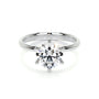 White :: Calvique round solitaire lab grown diamond engagement ring IGI certified