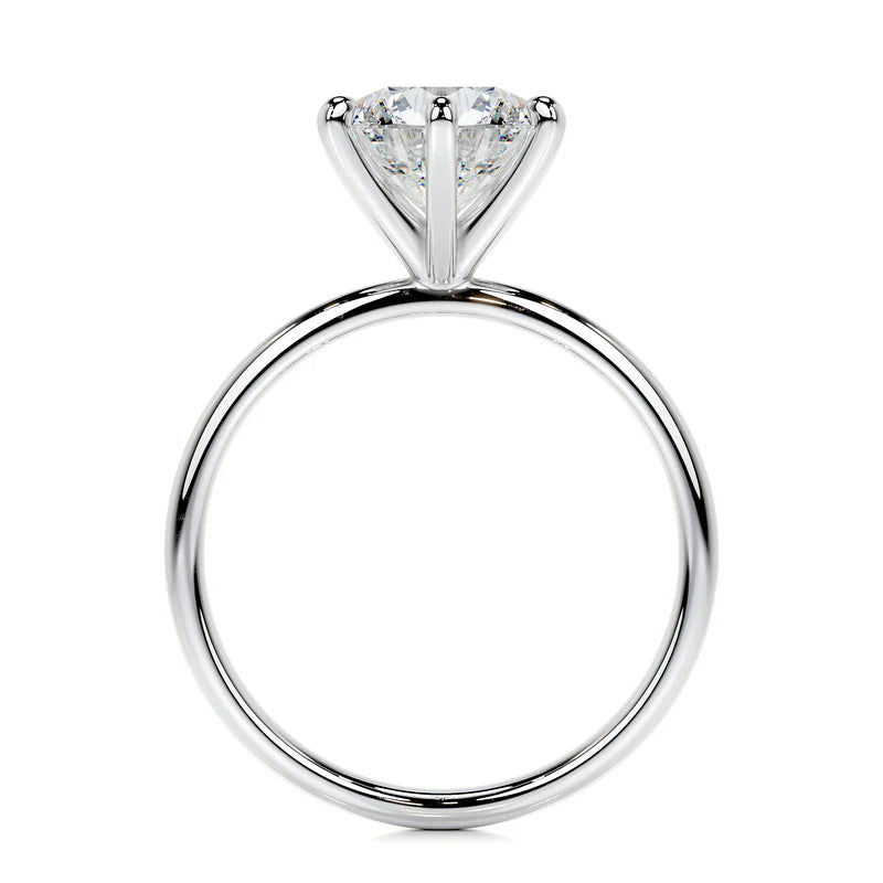 White :: IGI certified round lab diamond solitaire engagement ring elegant bridal ring