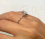 White :: round lab grown diamond solitaire engagement ring sparkle white gold band