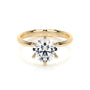 Yellow :: elegant round cut lab grown diamond solitaire ring timeless engagement design