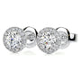 White :: round halo lab grown diamond studs white gold center stone with surrounding sparkle elegant jewelry for women