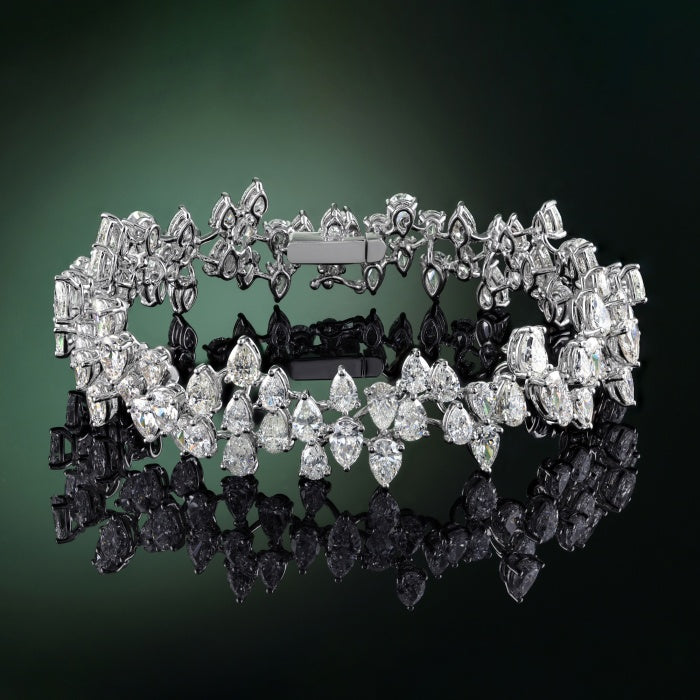 Paris Bracelet | Pear Shaped Lab Grown Diamonds | 18.06 tcw | 14k/18k