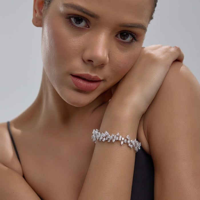 Paris Bracelet | Pear Shaped Lab Grown Diamonds | 18.06 tcw | 14k/18k