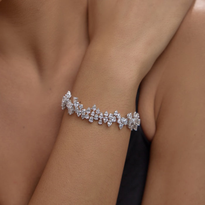 Paris Bracelet | Pear Shaped Lab Grown Diamonds | 18.06 tcw | 14k/18k
