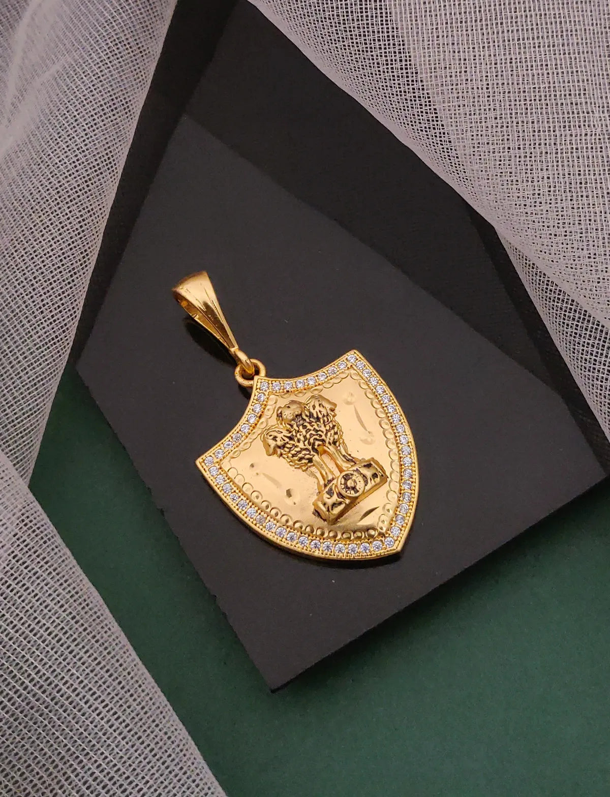 Ashok Stambh in Triangular Pendant