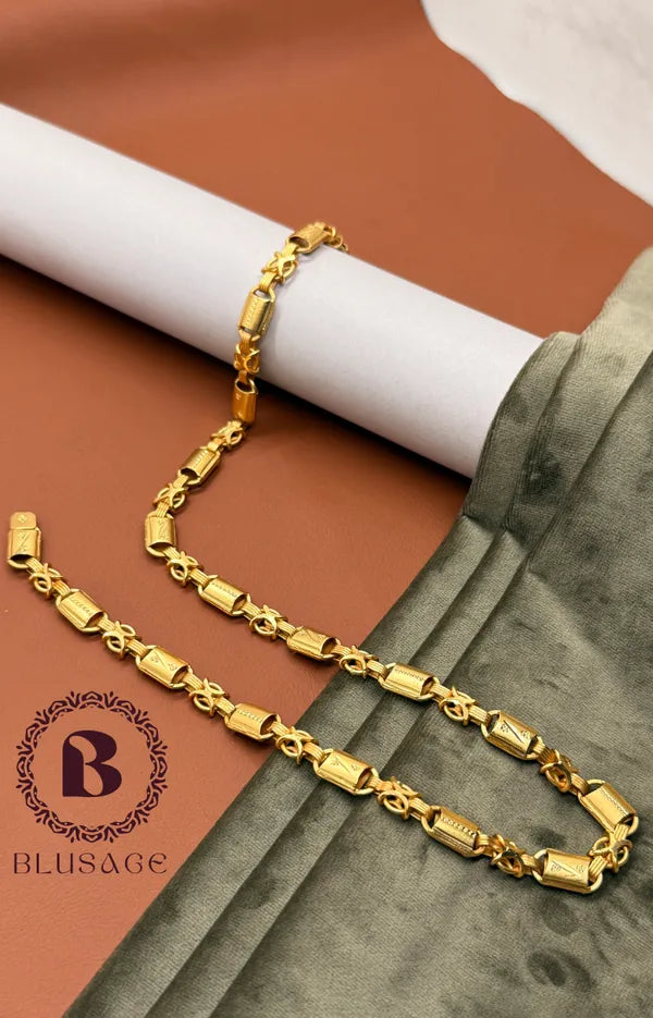 Fashion Frill Kohli with X High Gold Neck Waterproof Chain For Boys & Mens