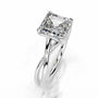 White :: Norielle asscher cut solitaire lab grown diamond ring vintage engagement design