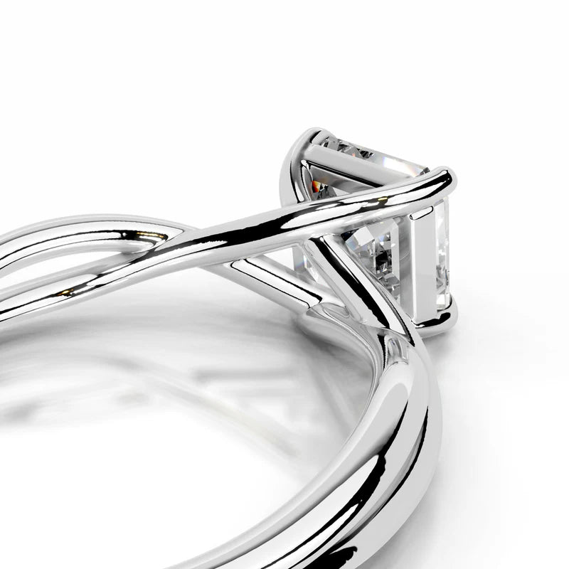 White :: asscher cut lab grown diamond solitaire engagement ring white gold luxury