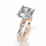 Rose :: cushion lab grown diamond engagement ring with pavé band brilliance