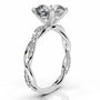 White :: cushion cut lab grown diamond engagement ring pavé band white gold luxury