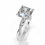 White :: IGI certified cushion lab diamond pavé engagement ring elegant bridal ring
