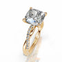 Yellow :: handcrafted cushion pavé lab diamond engagement ring luxury fine jewelry