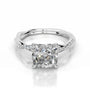 White :: Solmique square cushion pavé lab grown diamond engagement ring IGI certified
