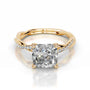 Yellow :: premium cushion lab diamond pavé engagement ring IGI certified ring