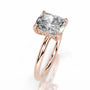 Rose :: elegant elongated cushion cut lab grown diamond ring hidden halo luxury design