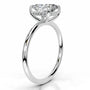 White :: Zenviquea elongated cushion hidden halo lab grown diamond ring elegant design