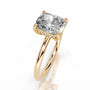 Yellow :: luxury Zenviquea elongated cushion lab diamond hidden halo engagement ring