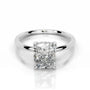 White :: Zenviquea elongated cushion hidden halo lab grown diamond engagement ring IGI certified