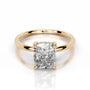 Yellow :: handcrafted elongated cushion hidden halo lab diamond engagement ring fine jewelry