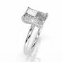 White :: Zenviquea radiant cut hidden halo lab grown diamond ring luxury design