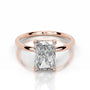 Rose :: radiant hidden halo lab grown diamond engagement ring sparkle white gold band