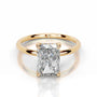 Yellow :: elegant radiant cut lab grown diamond ring hidden halo timeless design