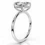White :: princess cut lab grown diamond engagement ring hidden halo white gold luxury