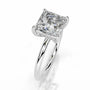 White :: IGI certified princess lab diamond hidden halo engagement ring elegant bridal