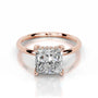 Rose :: princess hidden halo lab grown diamond engagement ring sparkle white gold band