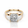 Yellow :: elegant princess cut lab grown diamond ring hidden halo timeless design