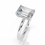 White :: Zenviquea emerald cut hidden halo lab grown diamond ring luxury design