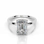 White :: Zenviquea emerald hidden halo lab grown diamond engagement ring IGI certified
