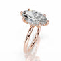 Rose :: premium marquise lab diamond engagement ring IGI certified hidden halo ring
