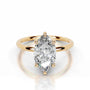 Yellow :: handcrafted marquise hidden halo lab diamond engagement ring luxury fine jewelry